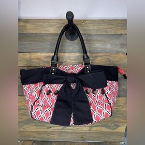 BIN048.4 Deux Lux One Zip Handbag Salmon Pink & Black